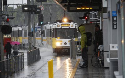 One Rainy Day in Metro Station Los Angeles, California, USA