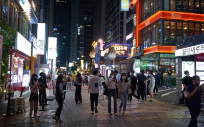 Gangnam Subway Station Exit 10 Area at Night, Seoul