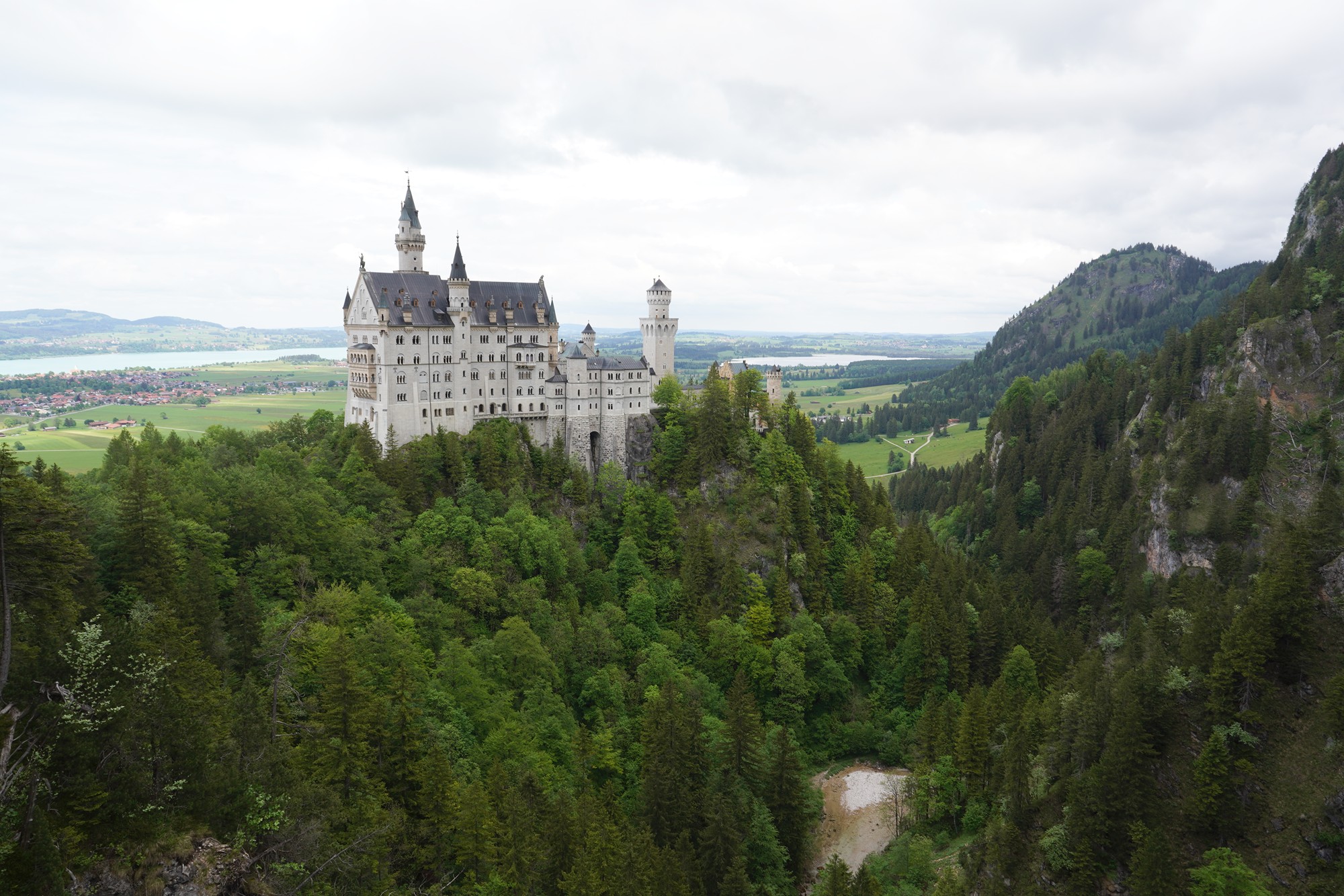 Neuschwanstein and Hohenschwangau Castles in Fussen, Germany