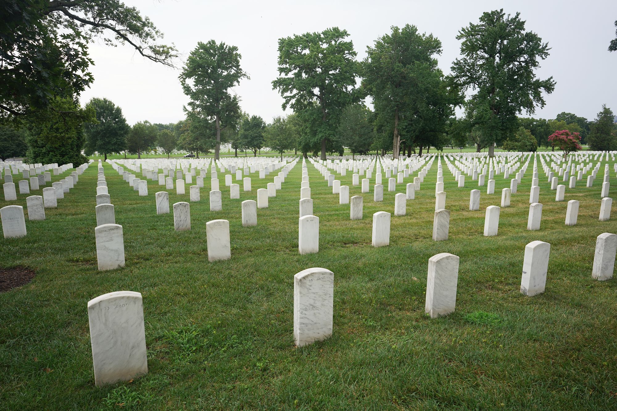 Pentagon Memorial, Thomas Jefferson Memorial and Arlington National Cemetery in Washington DC, USA