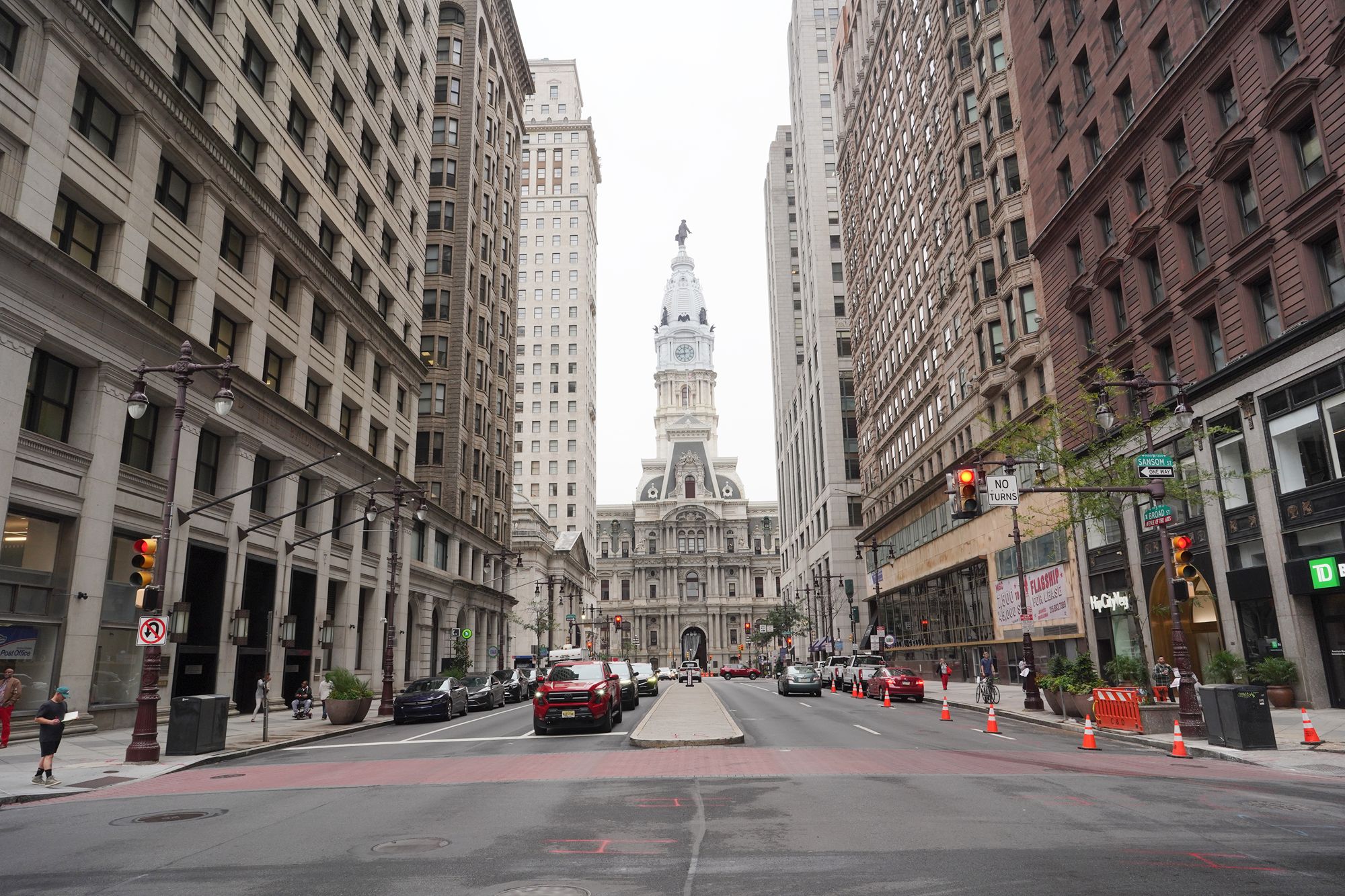 Philadelphia Downtown, City Hall, Mason Temple and PAFA, Philadelphia, Pennsylvania, USA